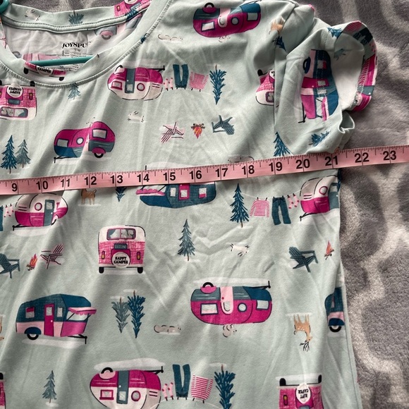 Joyspun blue moo moo night dress with campers size small-medium #2237 - Picture 7 of 9